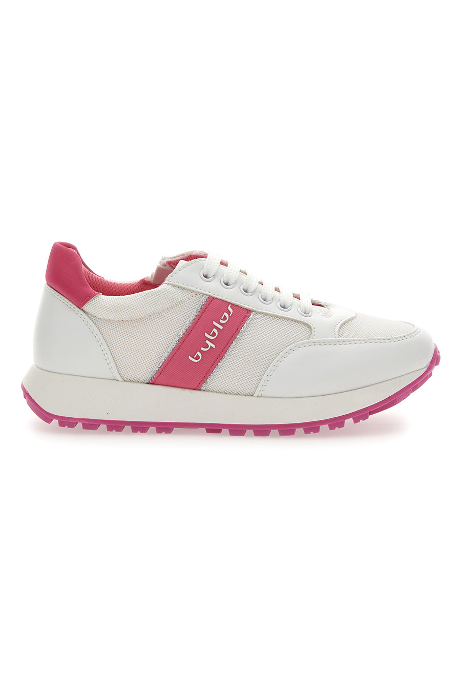 Sneakers casual Byblos 152 Bianca e Fuxia con suola alta
