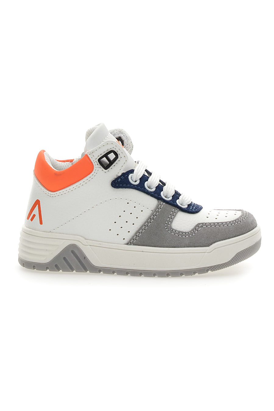 Sneakers casual alta Asso 13142 Bianca blu arancione