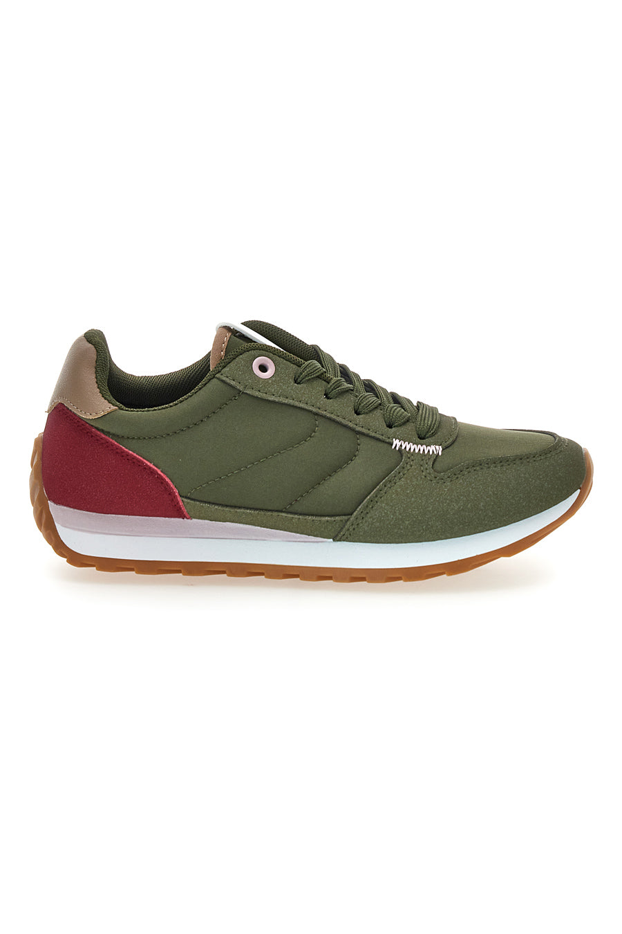 Sneakers verdi e bianche con lacci First Lady GB2015