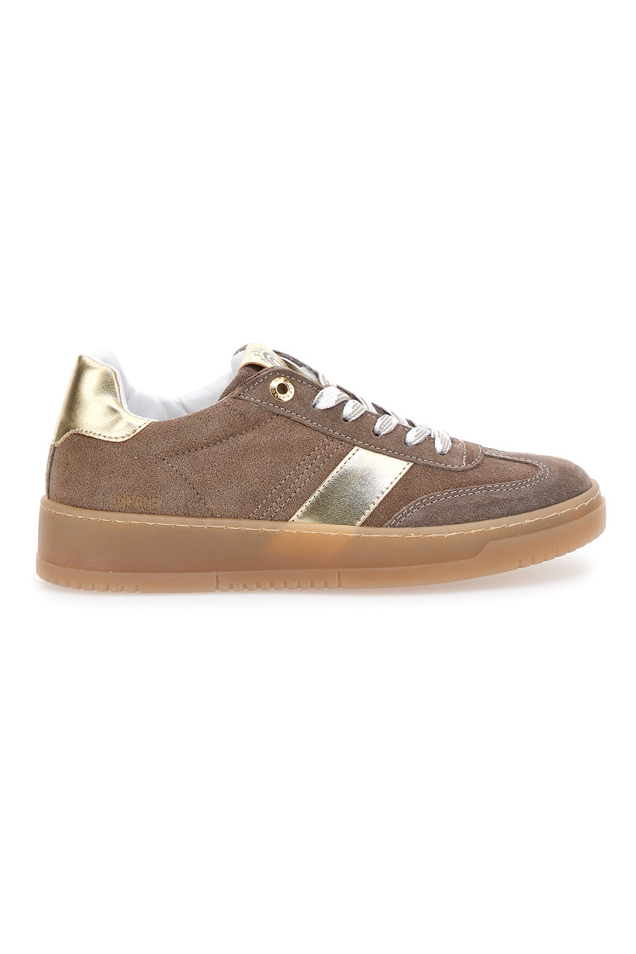Sneakers marroni e platino in pelle Pittarello Capsule Grace