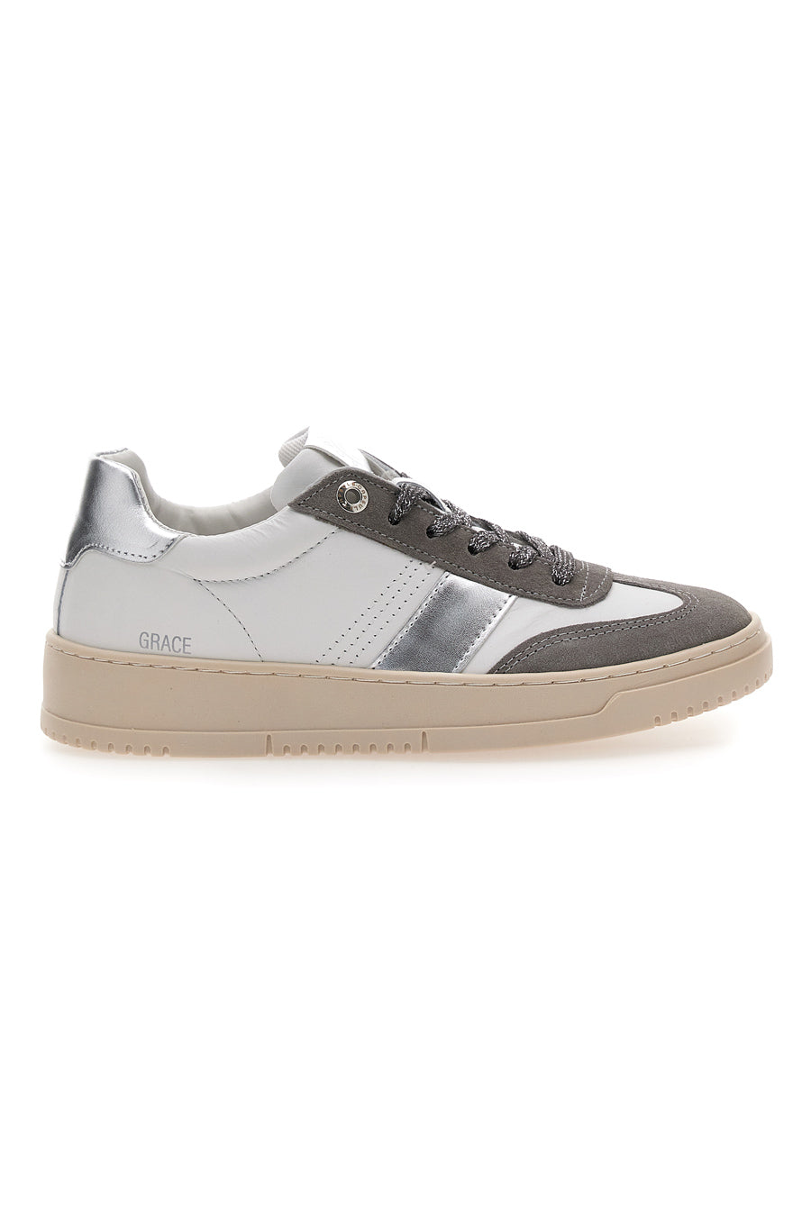 Sneakers bianche e grigie in pelle Pittarello Capsule Grace