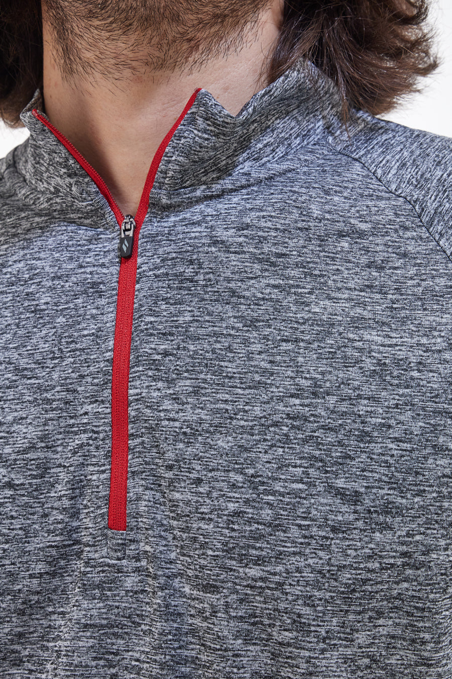 Maglia con Mezza Zip Grigio Melange Skechers Godri Charger Surge
