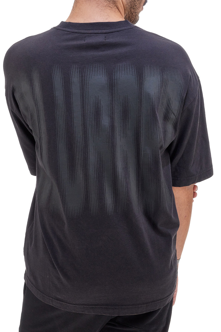 T-shirt nera con scritta "Blurred" sul retro BOARDMAN 1005
