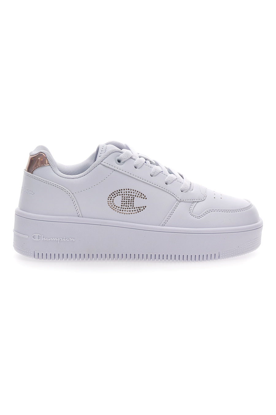 Sneakers Bianche Champion Rebound Platform Glitter