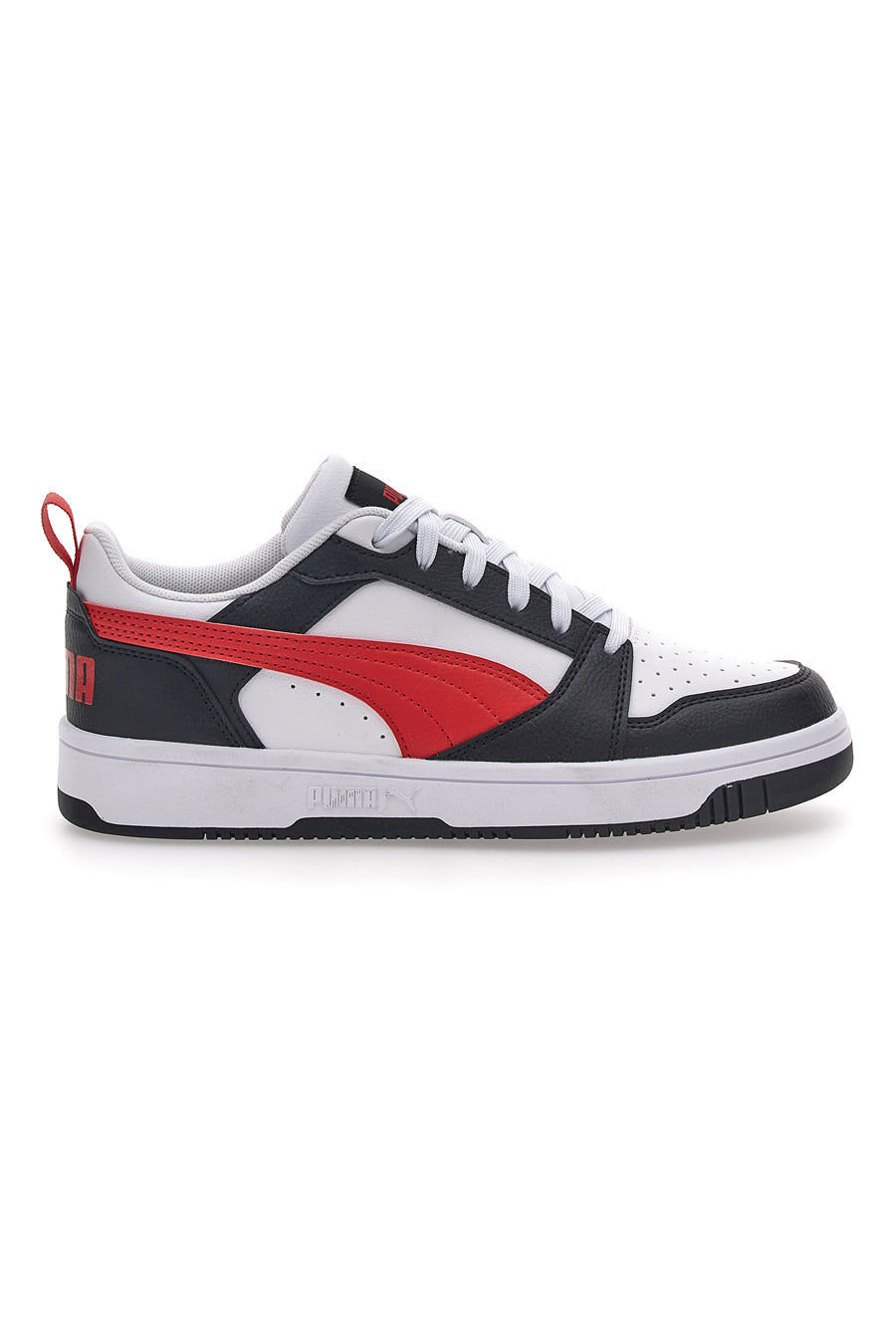 Sneakers Bianche Con Stringa Rossa Laterale Puma Rebound V6 LO JR