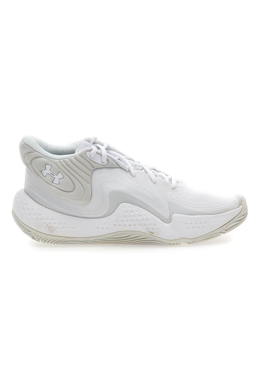 Scarpe bianche mid-cut da basket Under Armour Spawn 6 Mid
