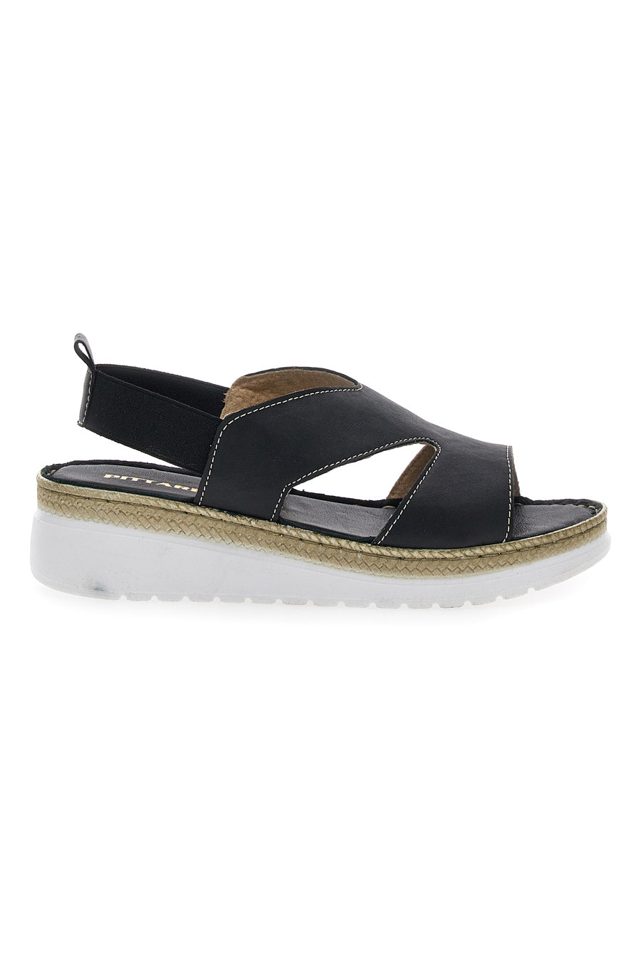 Sandali Neri Sling-back Con Elastici Pittarello 90042