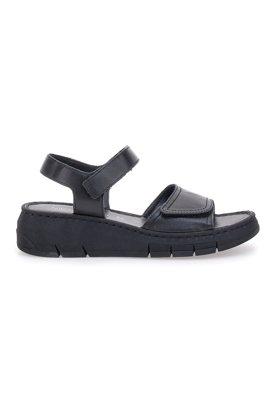 Sandali Neri con Strappi In Velcro Mio Tempo 350005