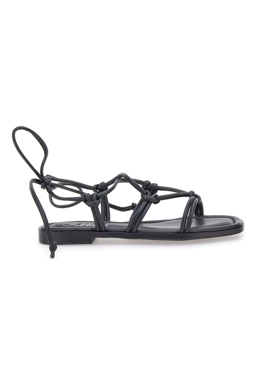 Sandali Lace-Up Neri Con Suola Flat Pittarello Look DC308100