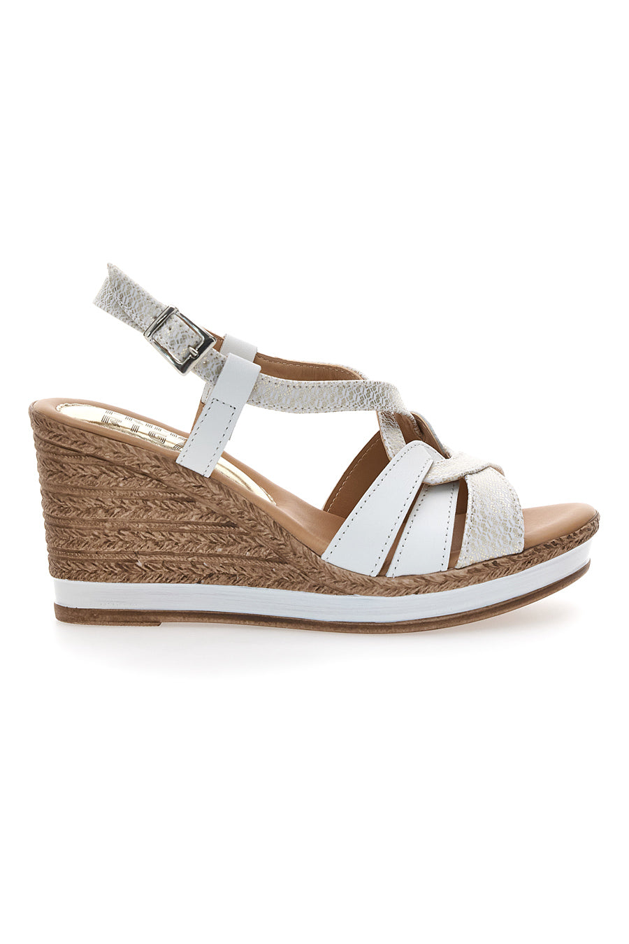 Sandali Bianchi Con Zeppa Prima Riga MK3226228