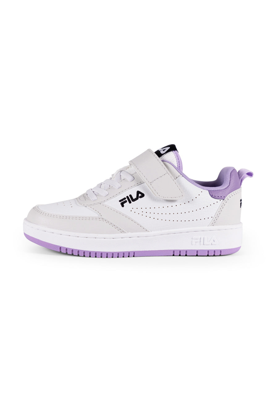 Sneakers Bianche Con Suola Lilla Fila Rega Velcro