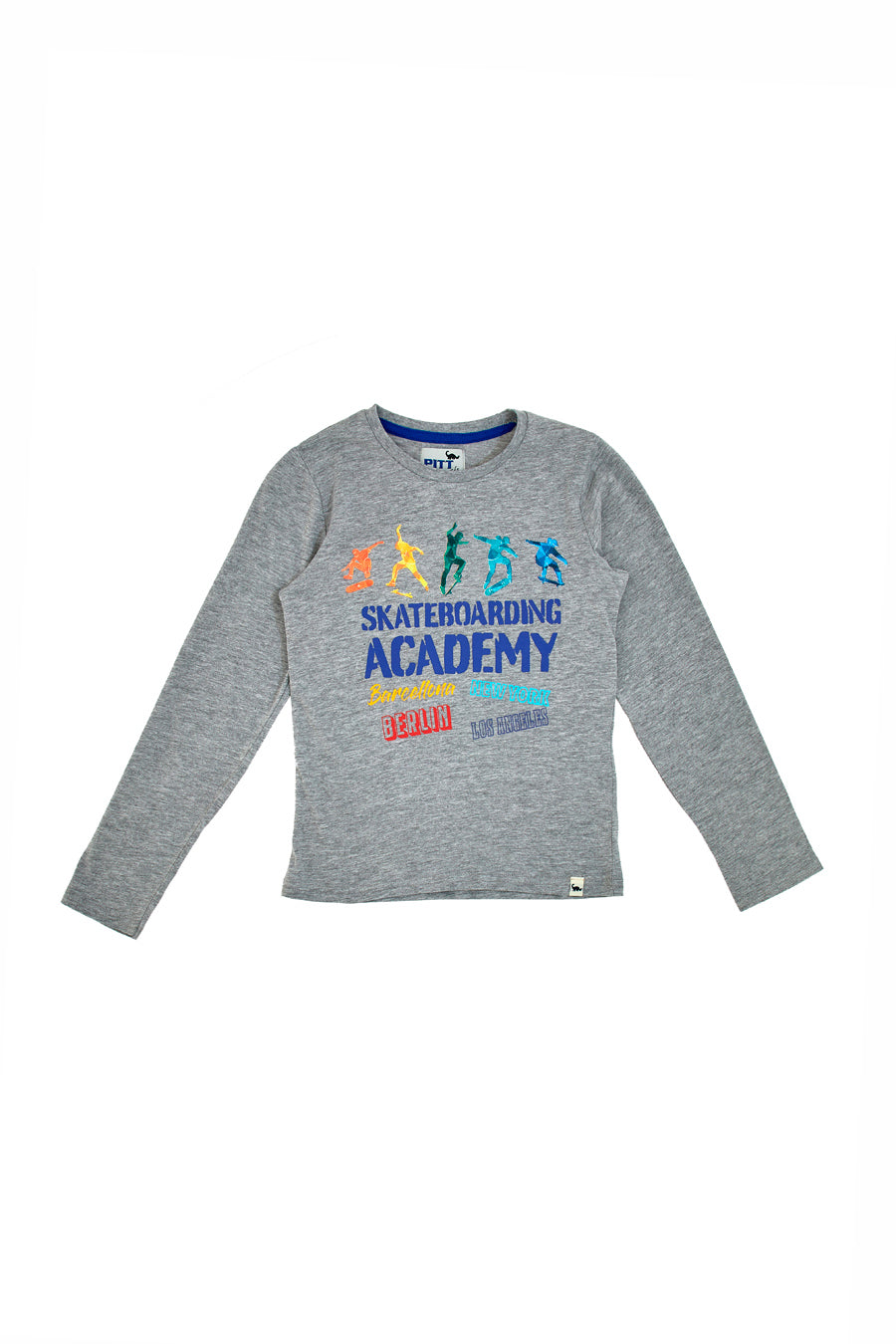 T-shirt Manica Lunga Pitt Kids 2034 Grigia Mélange