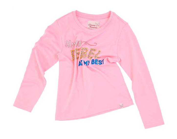 Maglietta a Maniche Lunghe Grazie Mamma 04053 Rosa