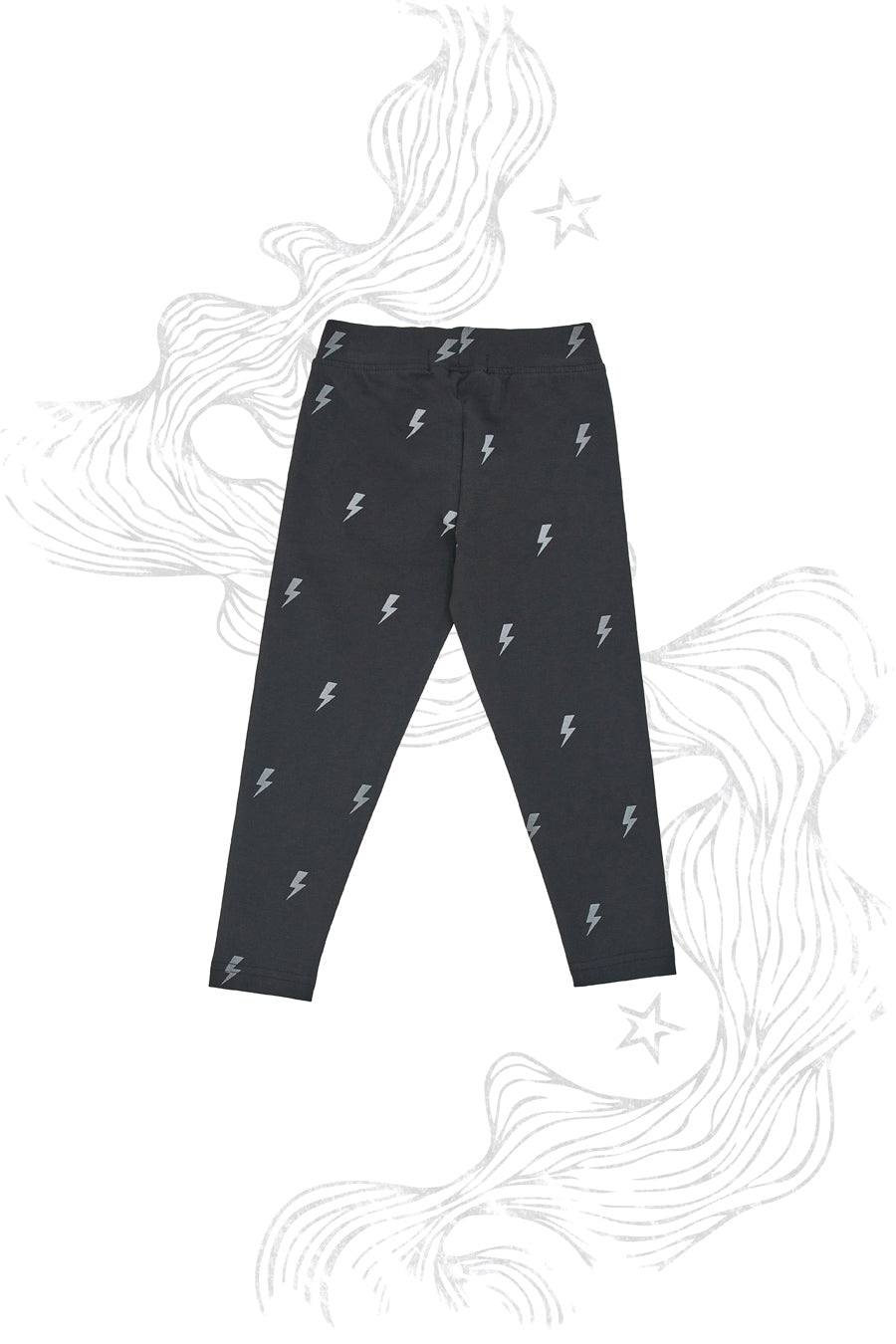 Leggings Neri con Saette Grigie PITT KIDS 6013