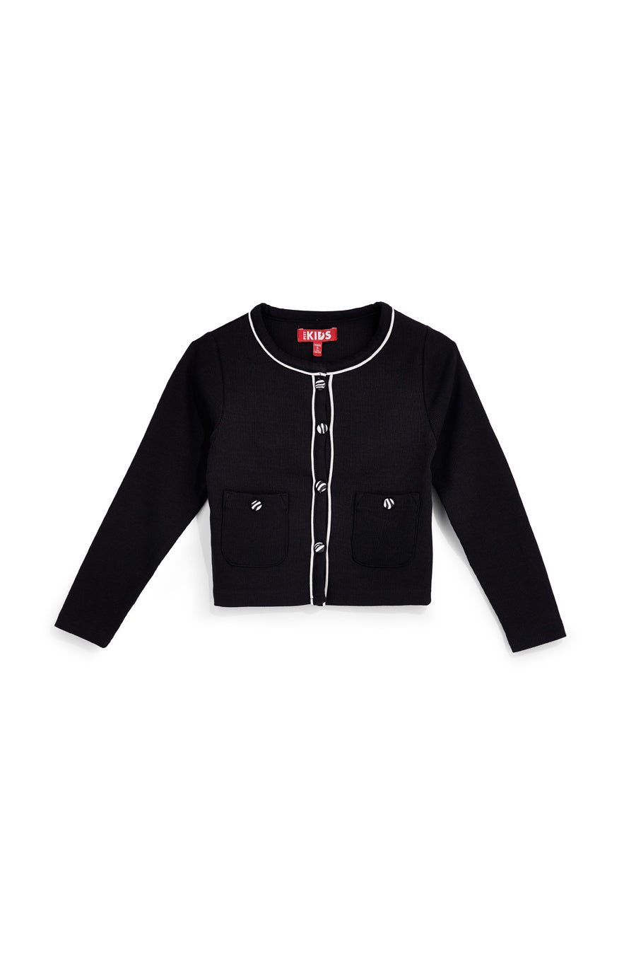 Cardigan nero con profili a contrasto Pitt kids PT-G-F-9036
