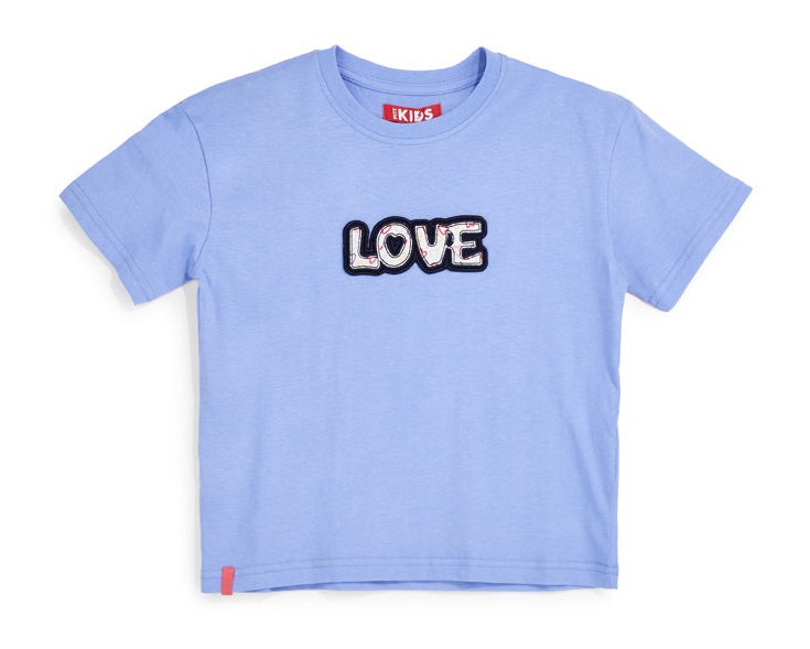 T-shirt azzurra con stampa Love Pitt kids PT-G-T-9047