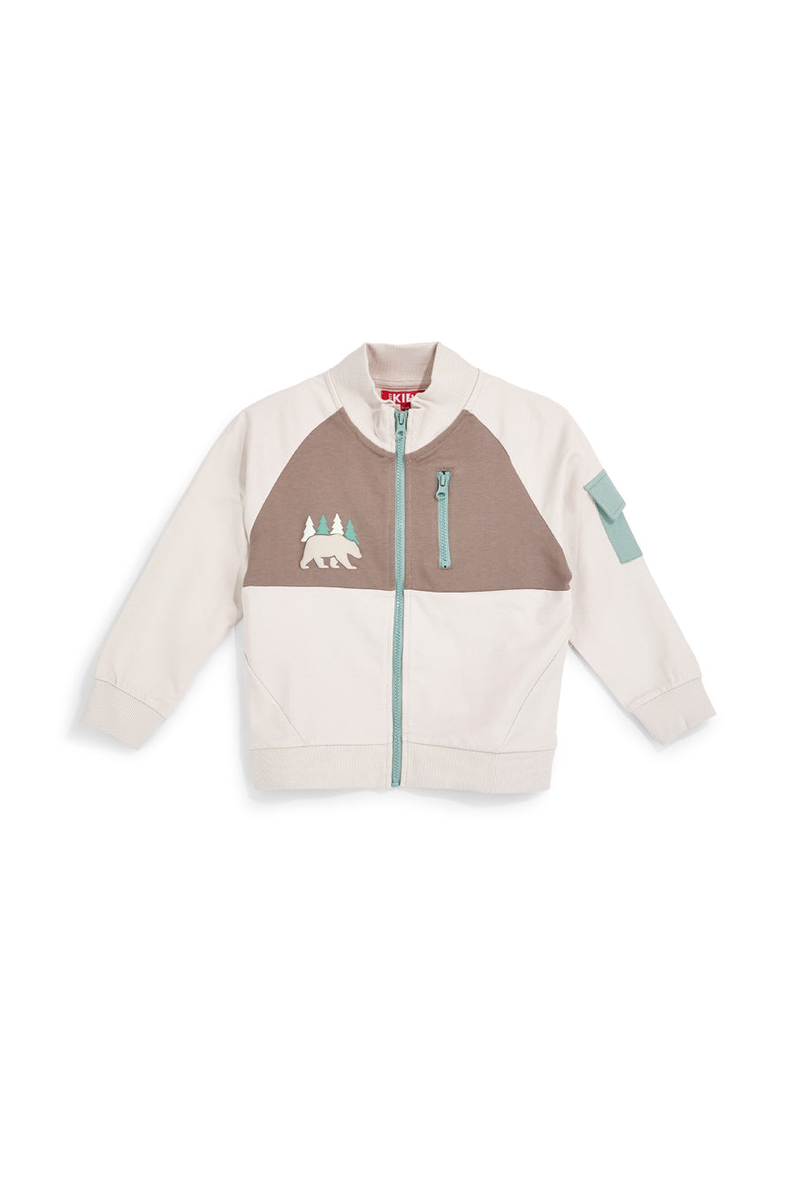 Felpa beige e marrone con zip Pitt kids PT-B-F-9011