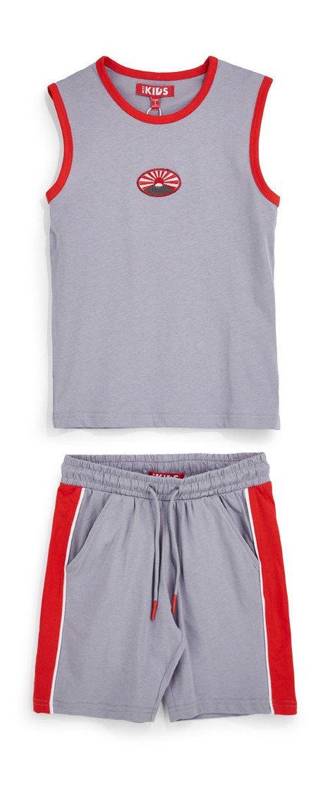 Completo canotta + pantaloni grigio Pitt kids Pt-b-se-9024