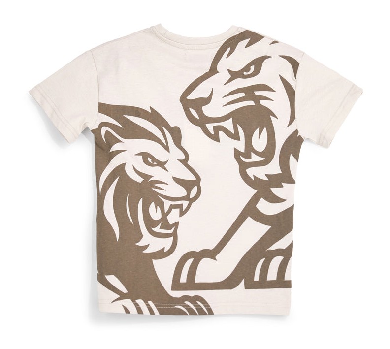 T-shirt beige con stampa Wild Pitt kids PT-B-T-9021