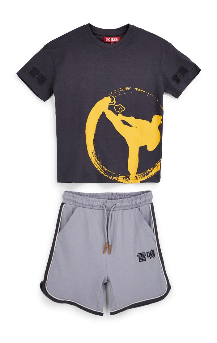 Completo grigio con t-shirt e shorts Pitt kids PT-B-SE-9029
