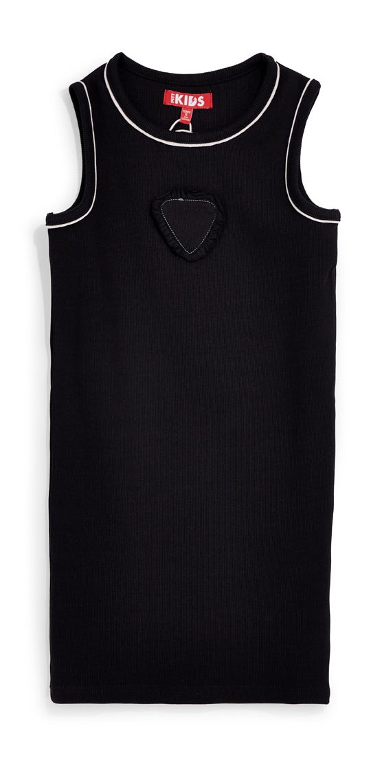 Vestito nero senza maniche con cuore Pitt kids Pt-b-t-9050