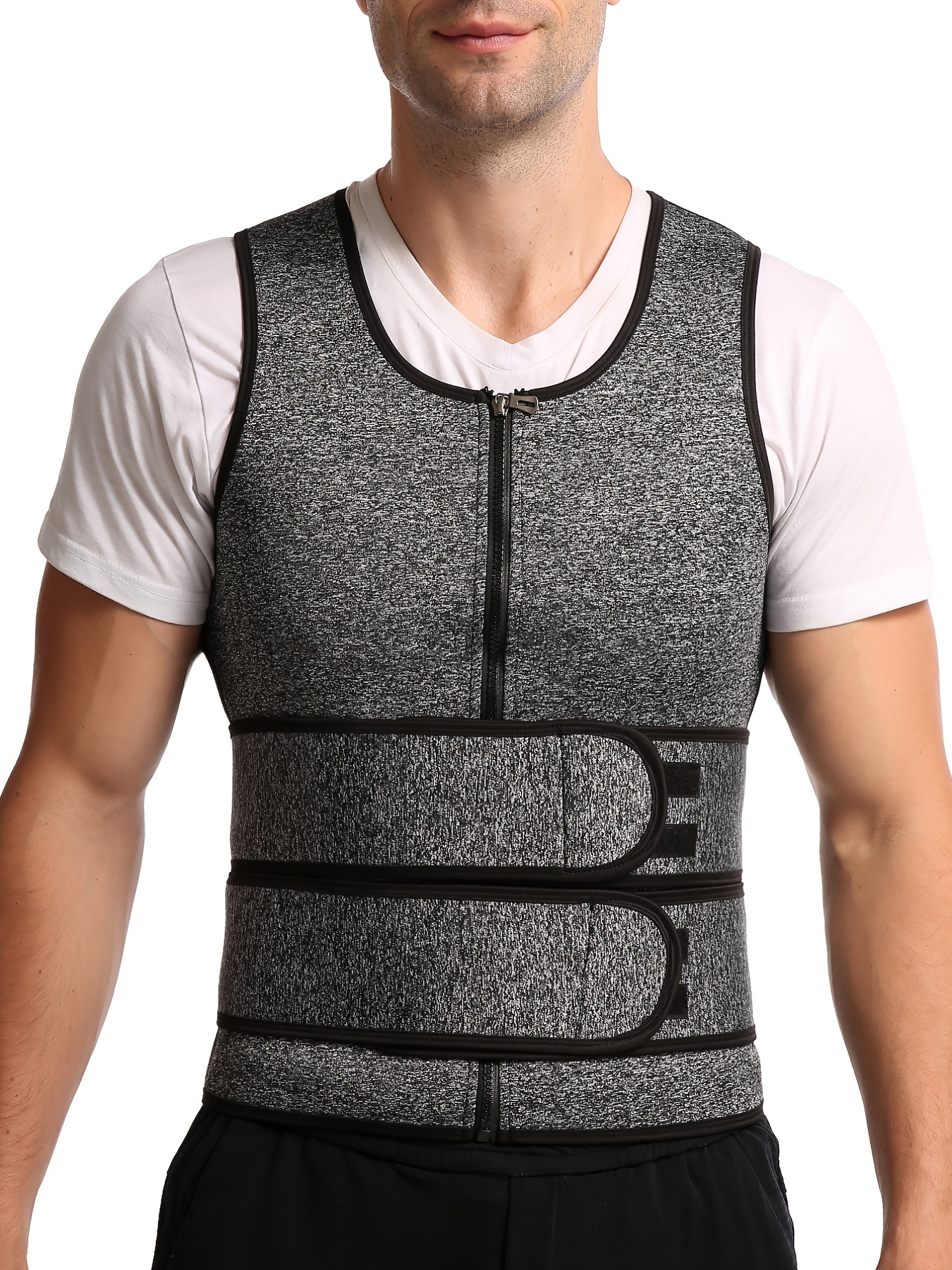 Gilet da uomo con doppia cintura, rinforzo in gomma per sudore…