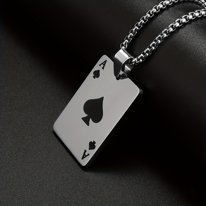 1pz Collana A Catena Con Ciondolo A Forma Di Carte Da Gioco…