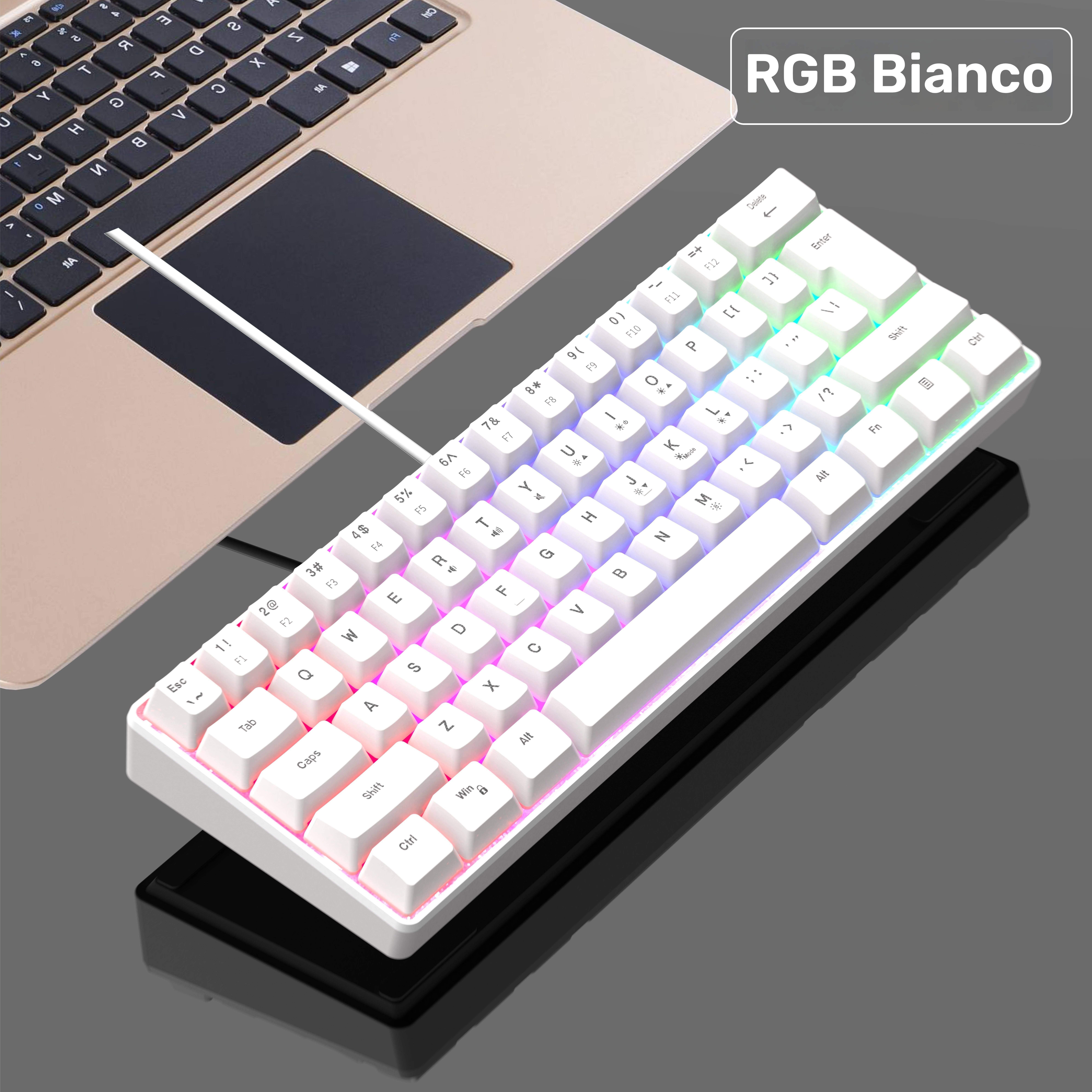 Tastiera luminosa USB RGB per giochi, mini tastiera per computer…