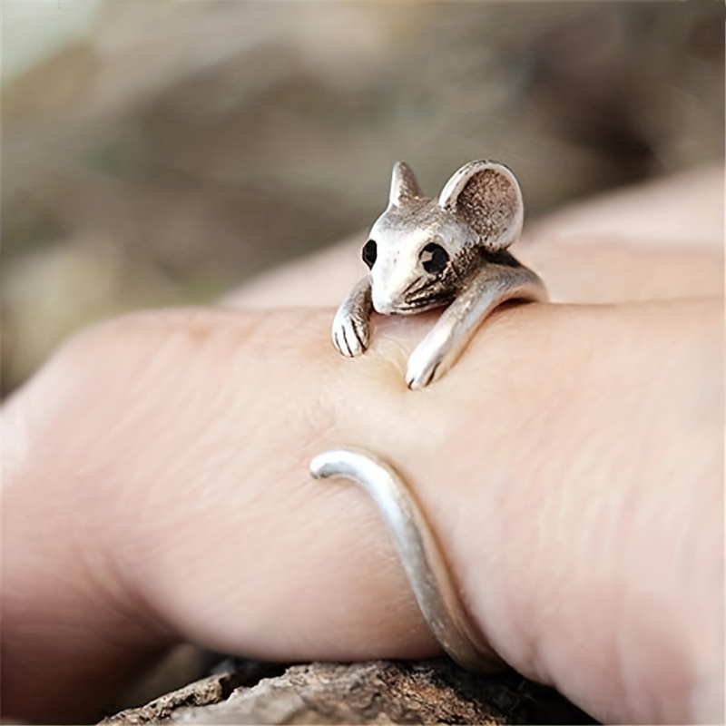 Anello regolabile con simpatico topo, grazioso regalo…