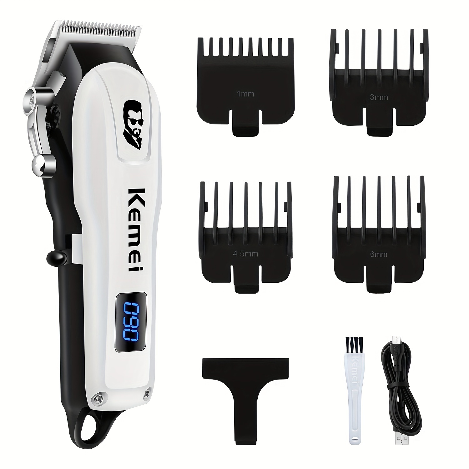 Kemei Tagliacapelli Elettrico Ricaricabile USB, Regolabarba…