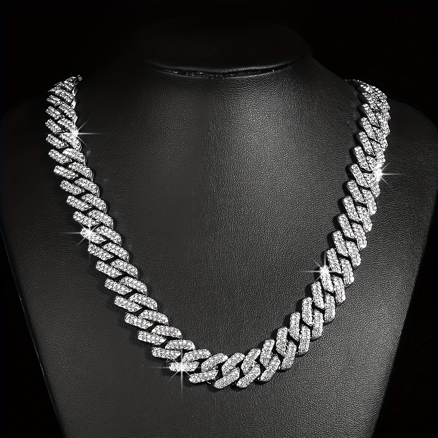 1 collana lussuosa stile hip-hop esagerato con catena cubana e…