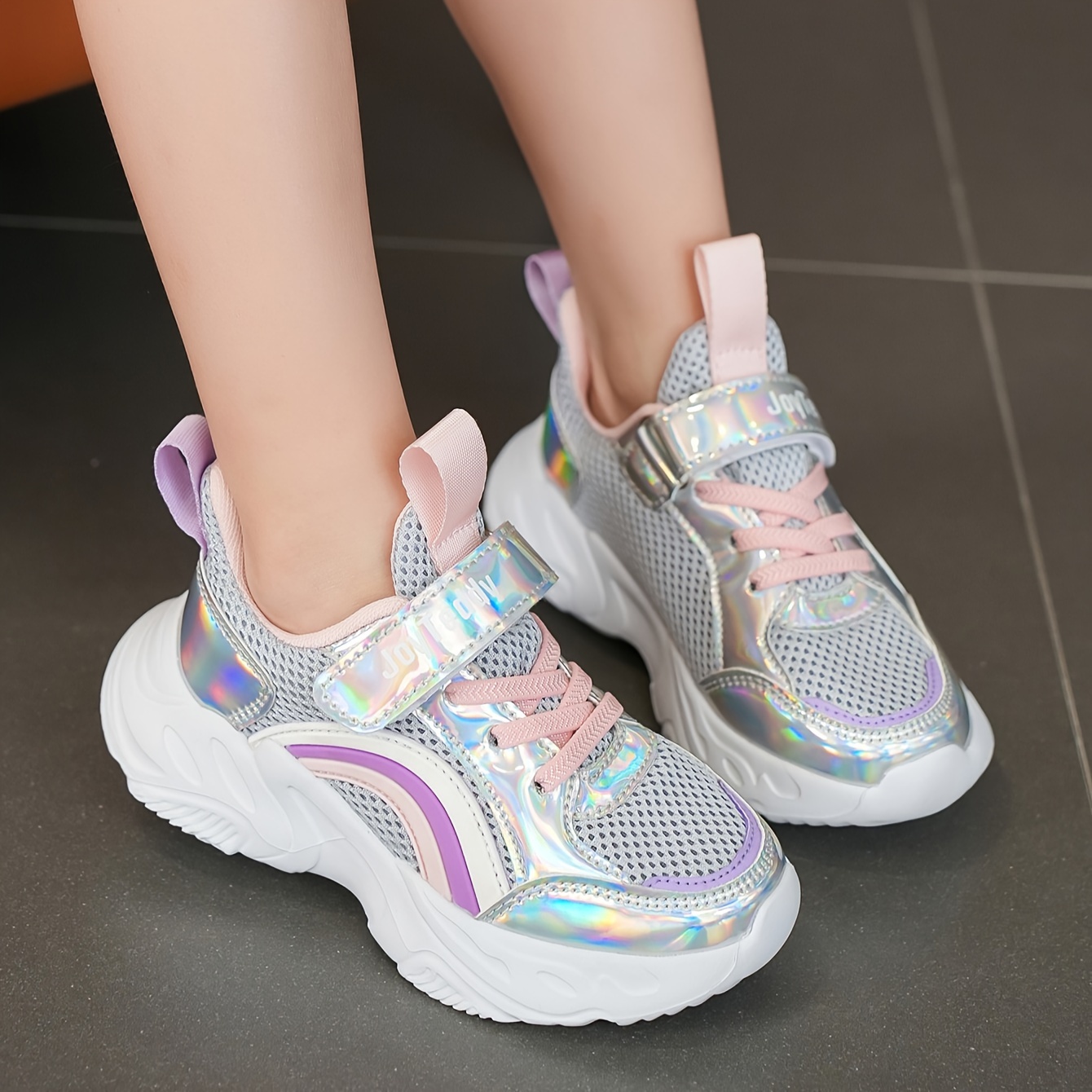 1 Paio Scarpe Sportive Casual da Donna con Motivo Arcobaleno in…