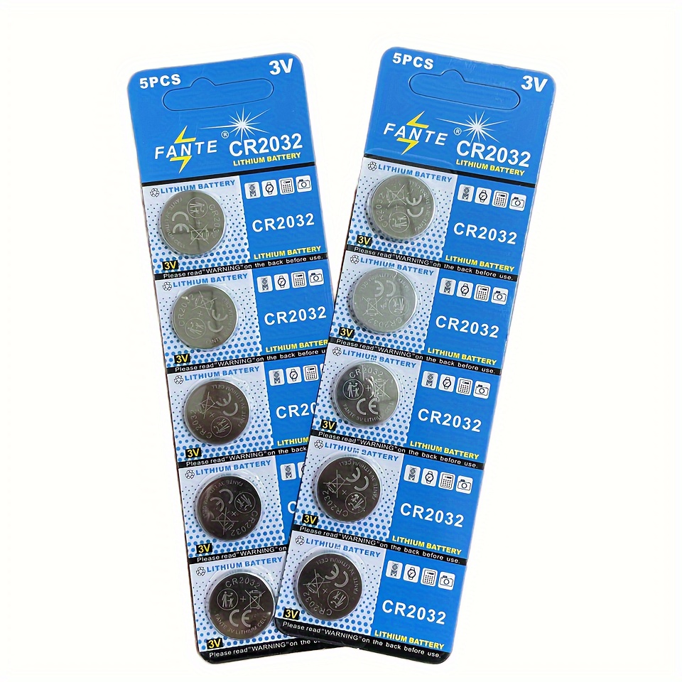 CR2032 per Chiave Auto 5pz/Cartolina CR2032 Batteria a Bottone 3V