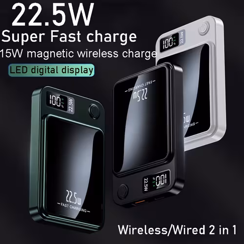 Nuovo Power Bank Stile 10000/5000mAh con Ricarica Wireless a…