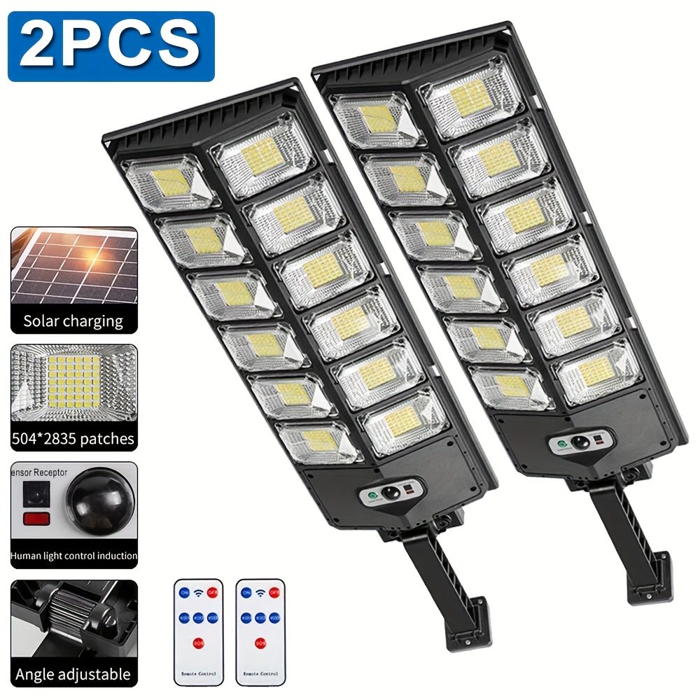 Lampada da strada solare con sensore di movimento 504LED e…