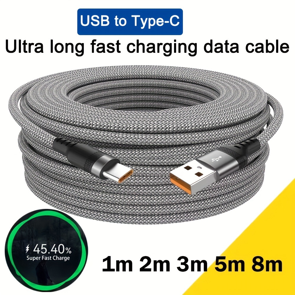 Cavo USB Type-C 6A Ultra Long con Ricarica Rapida e Cavo Dati…