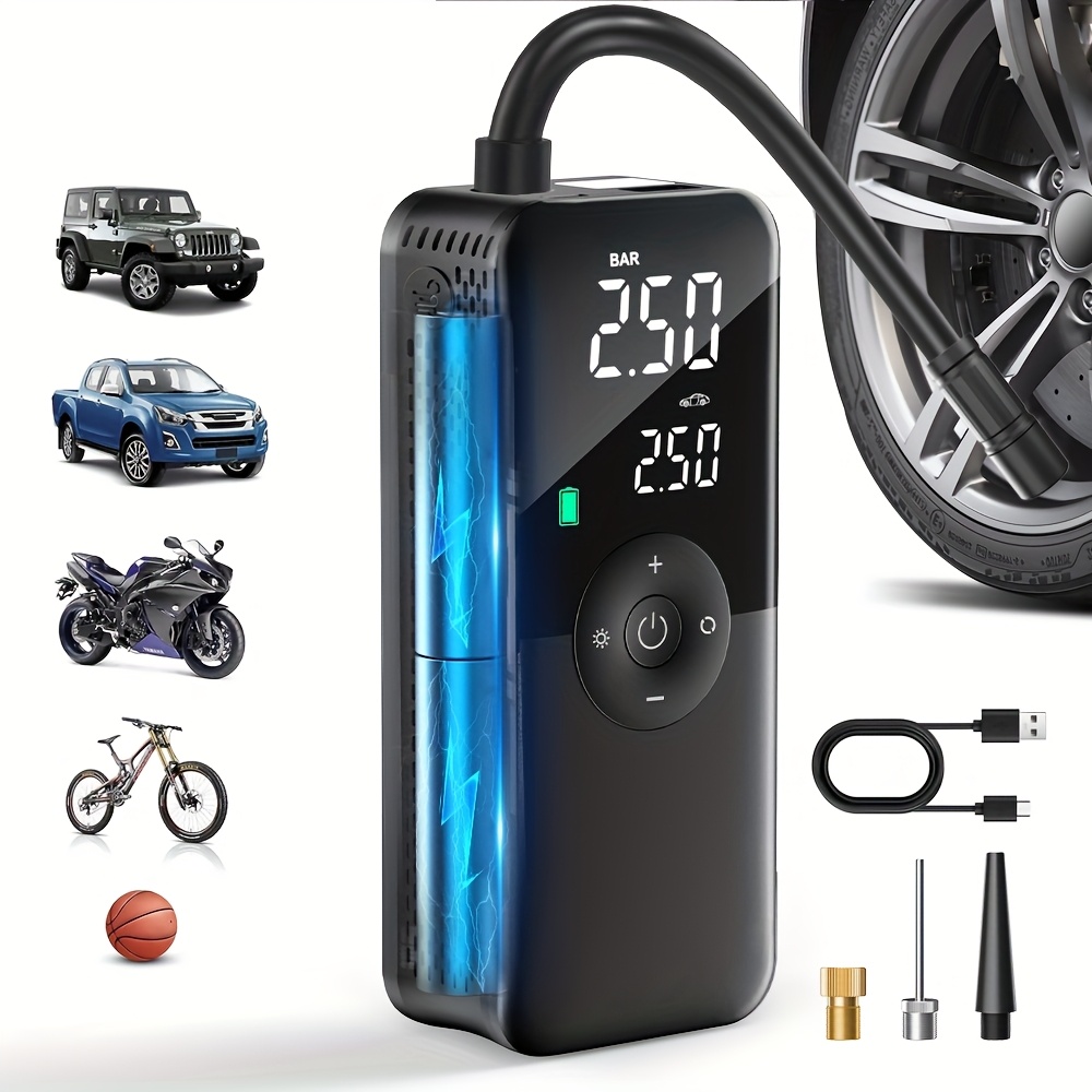 Pompa d'aria elettrica portatile per auto, compressore da 150…
