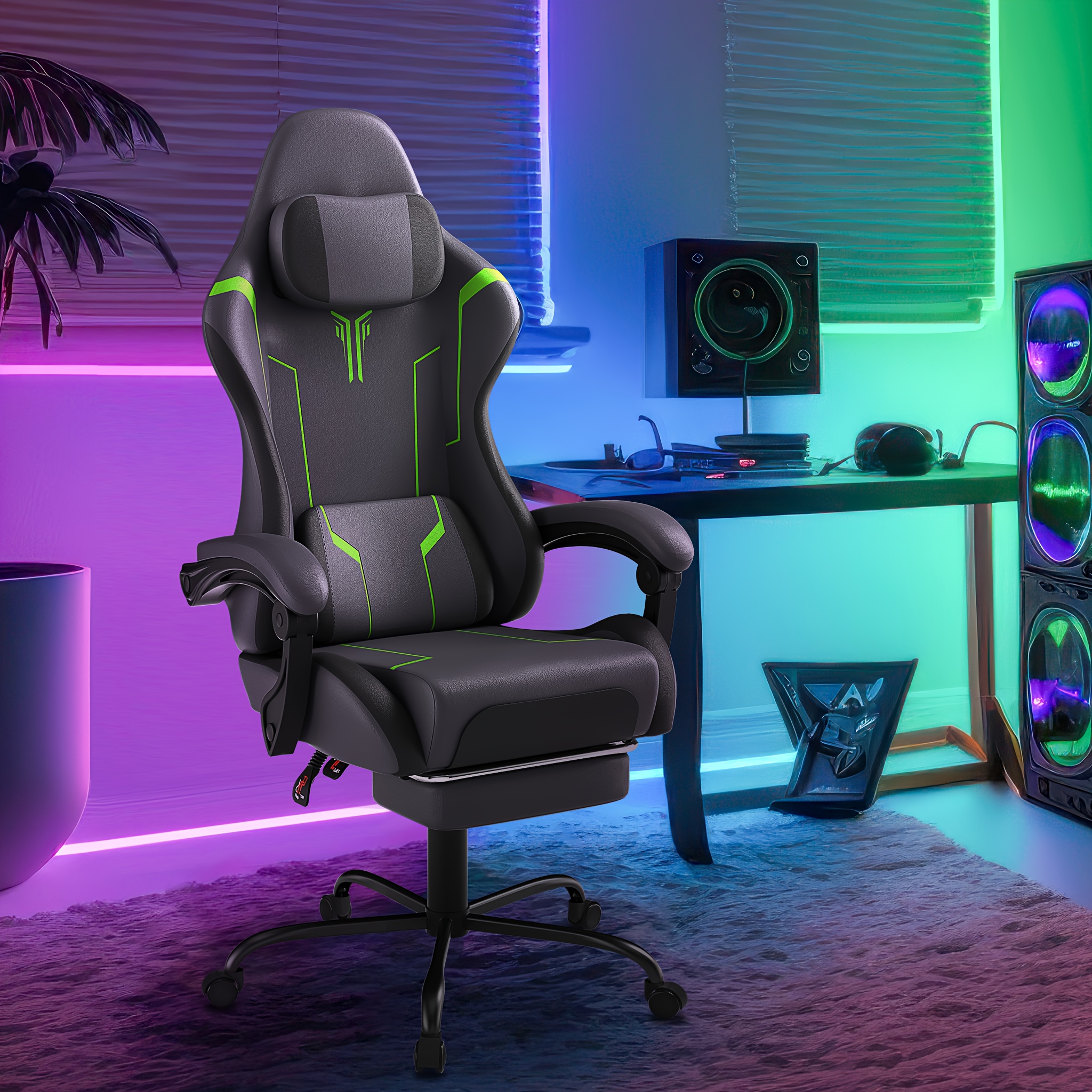 Sedia Gaming Ergonomica con Cuscino Lombare Regolabile & Cuscino…