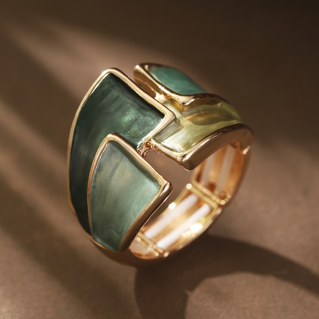 Anello 1 in lega di zinco smaltato vintage geometrico da donna…