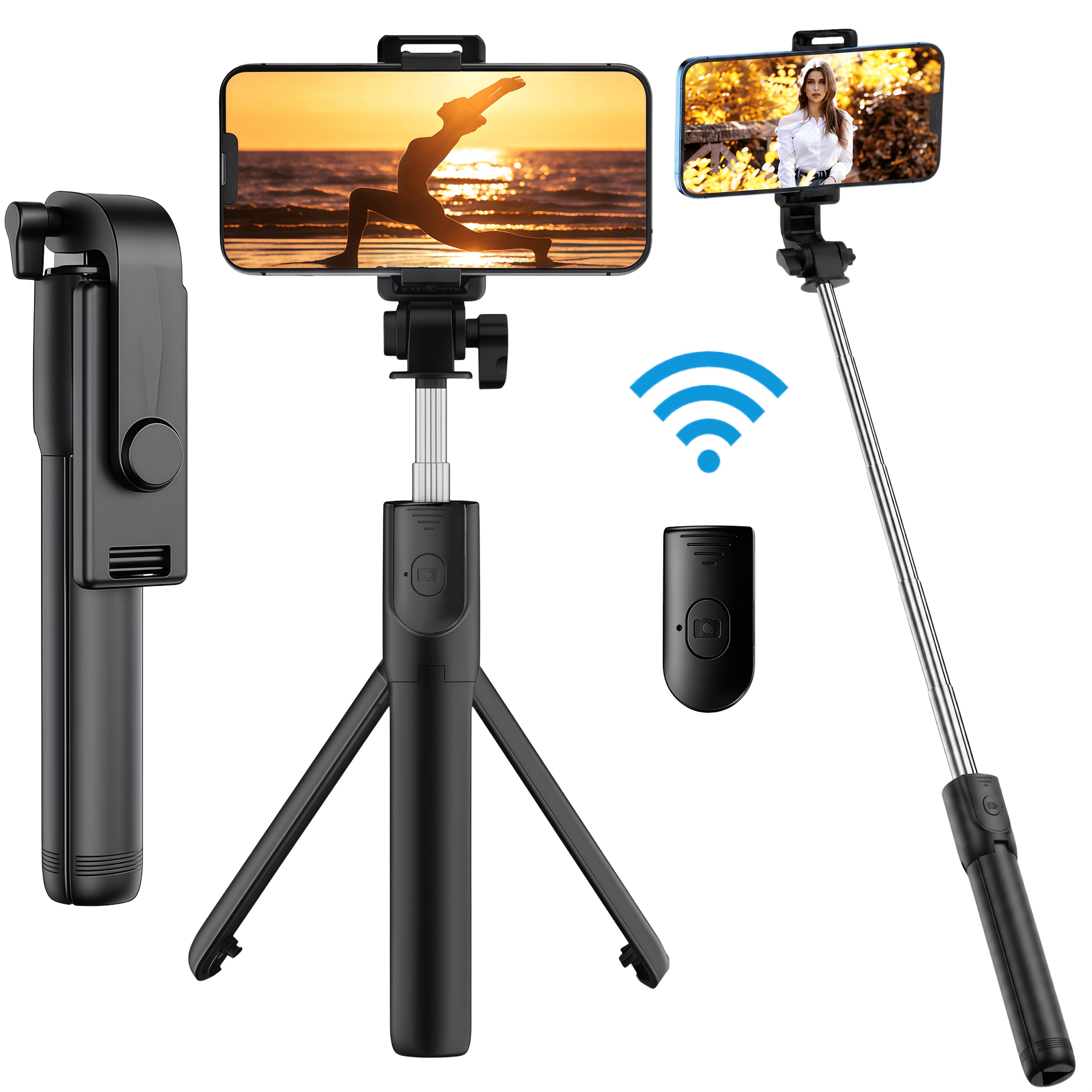 Bastone per selfie estensibile con treppiede multifunzione e…