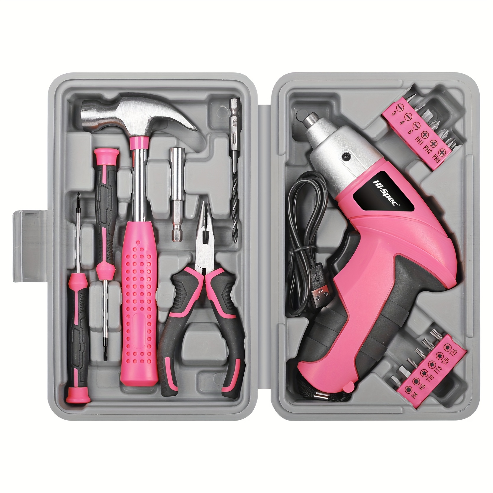 Set di cacciaviti e utensili manuali elettrici Hi-Spec rosa da…