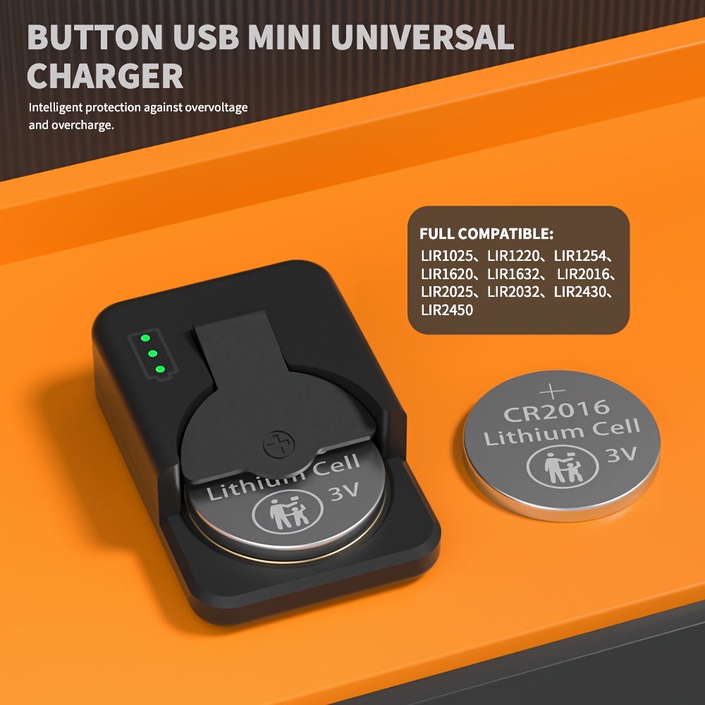 Caricabatterie ricaricabile per batterie a bottone con porta di…
