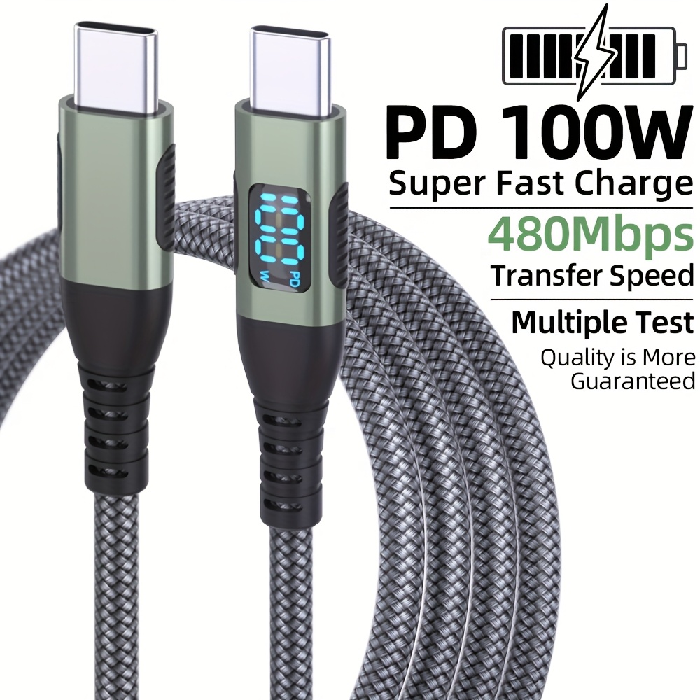 Cavo USB C a USB C da 1 pz/2 pz Tipo C Ricarica Rapida PD 100W C…