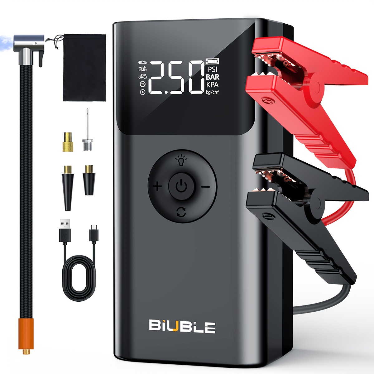 Avviatore di emergenza per batteria auto, 15000A 12V con gonfia…
