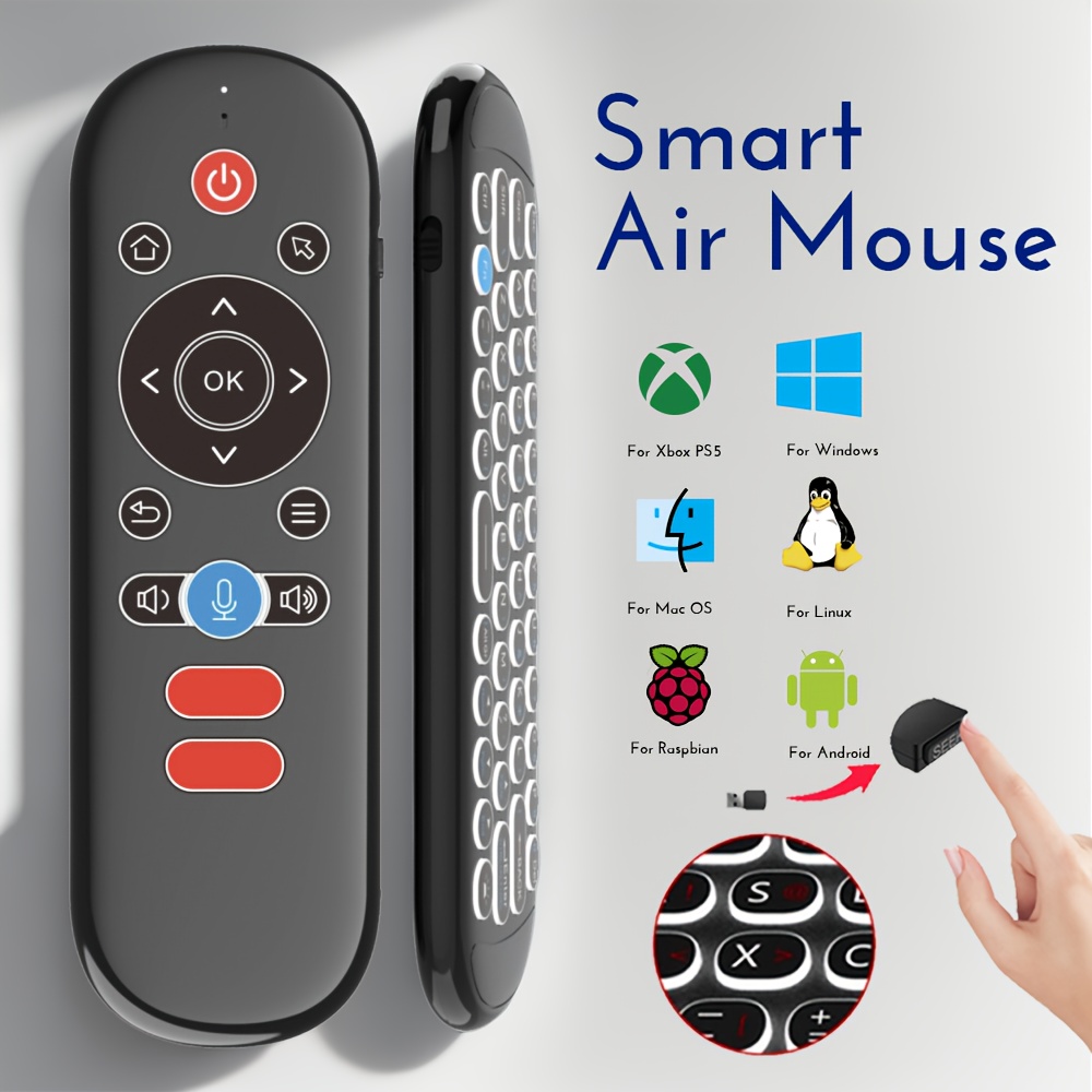 Telecomando Air Mouse Wireless 2.4G con Mini Tastiera…