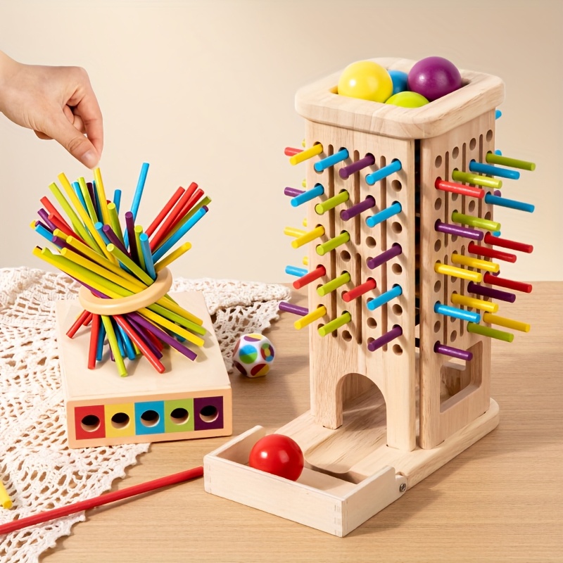 Gioco di bastoncini in legno: 40 bastoncini in legno, 5 palline…