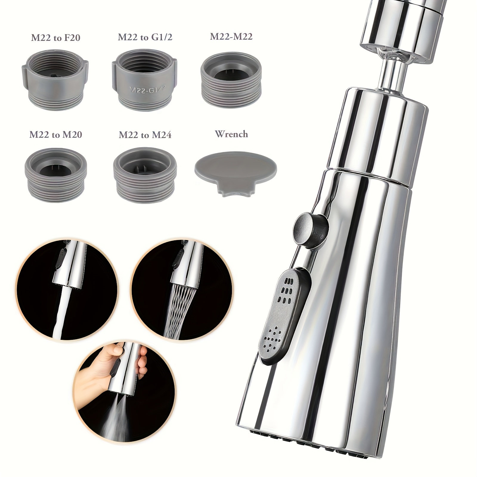 Rubinetto multifunzione per cucina. 3 modalità di uscita acqua…