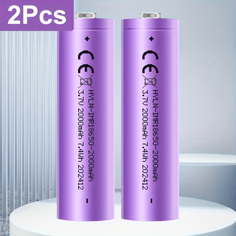 18650 Batteria al Litio Ricaricabile - 2000mAh, Alta Durata e…