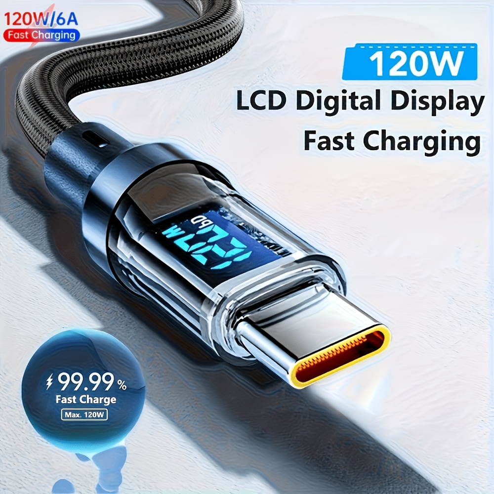 Cavo da USB-A a USB-C opaco con display digitale LED, confezione…