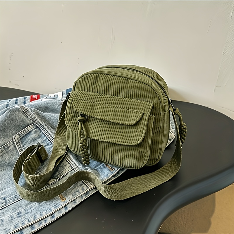 Borsa a tracolla vintage Harajuku in velluto a coste, borsa a…